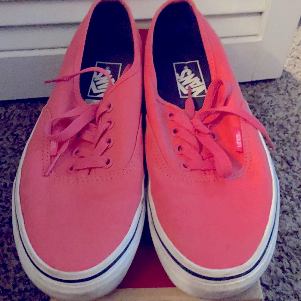 Light pink vans with white soles
